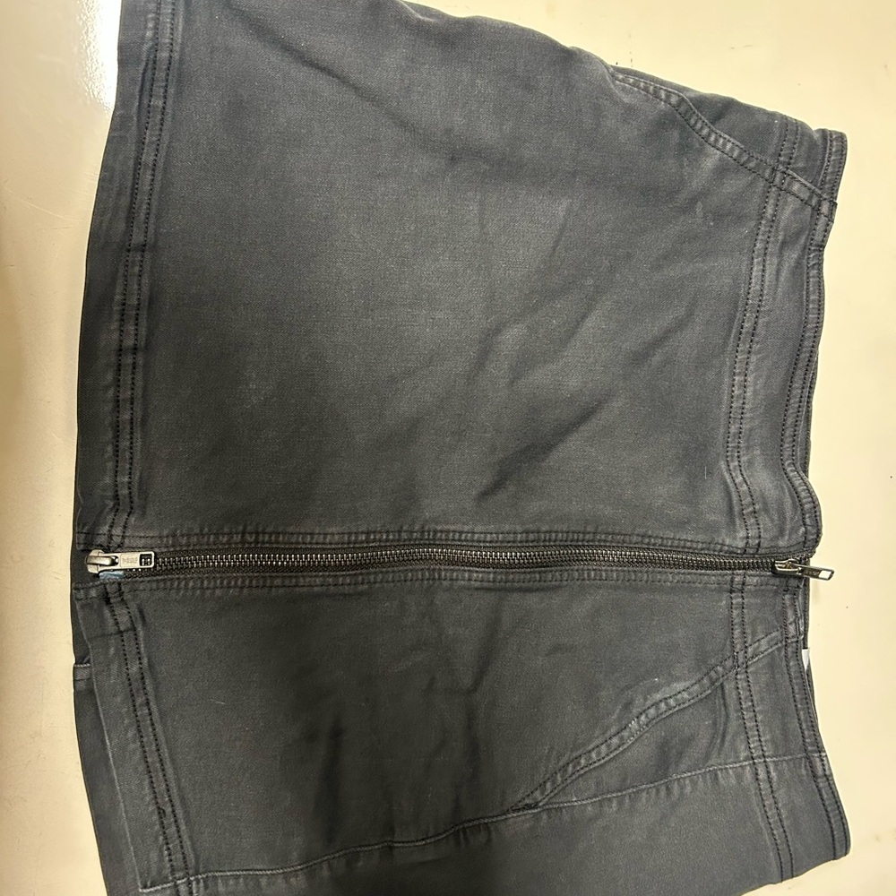 Black Zip-Front Mini Skirt